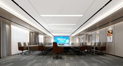 现代会议室3D模型下载